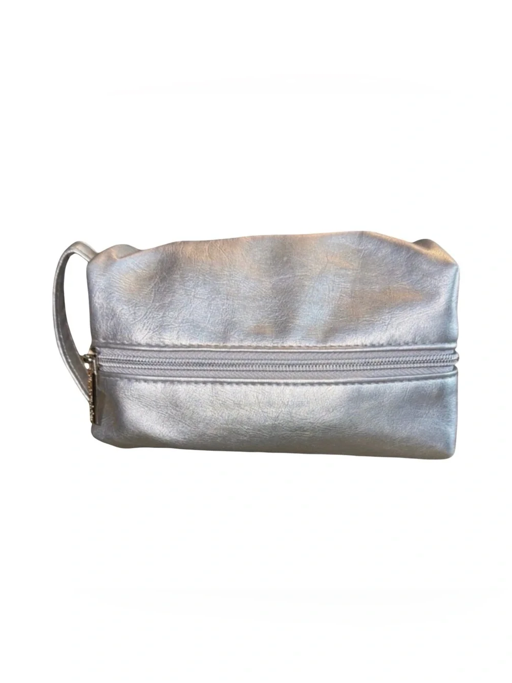 La Prairie Silver Metallic Cosmetic Bag | Luxury | Makeup Pouch | Travel Case